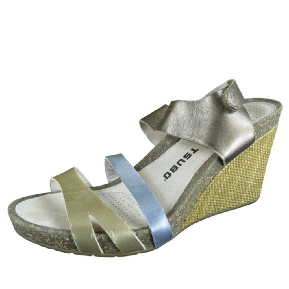 Tsubo Women Metallics Ankle Strap Multicolor Leather 9.5 Medium Gently Used 2025